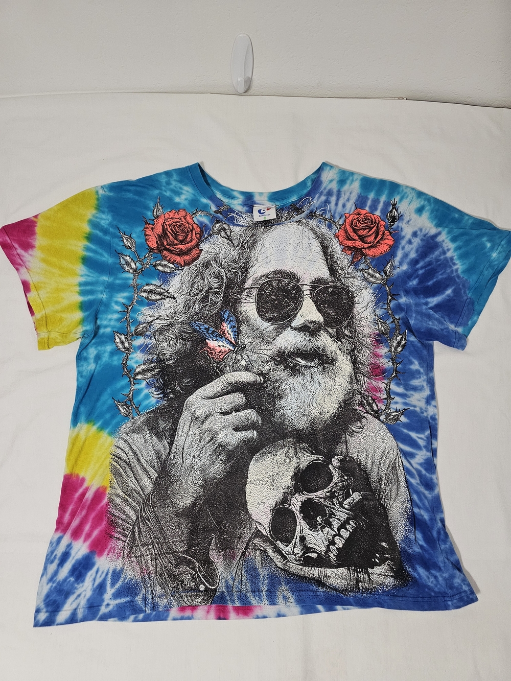 BackStock Co Grateful Dead Jerry Garcia Tie Dye Graphic T-Shirt 2X Blue Skull - Picture 2 of 9